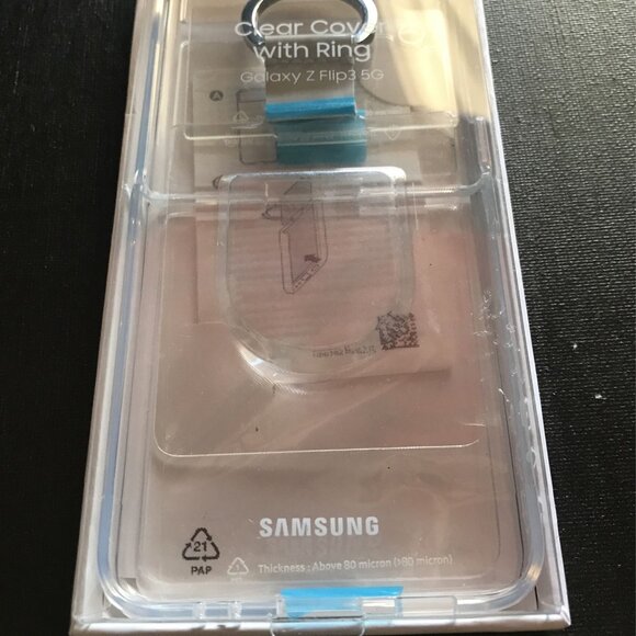 Clear Cover with Ring for Samsung Galaxy Z Flip3 - Transparent - Picture 2 of 5
